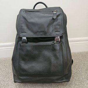 Coach Black Leather Backpack